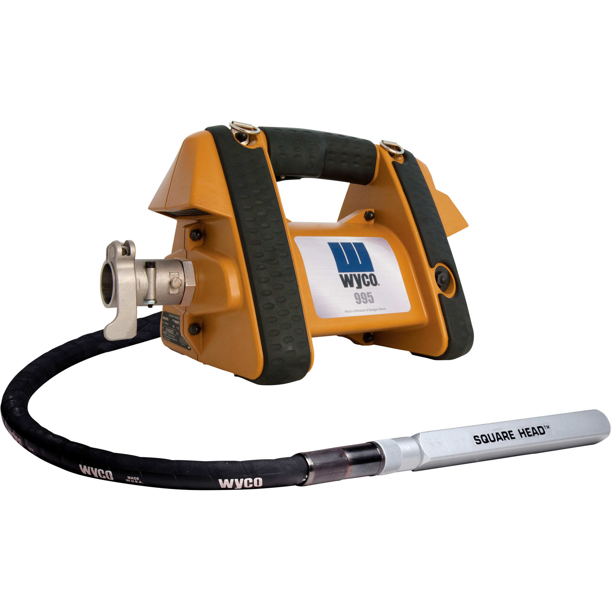 Wyco 995 Concrete vibrator motor with Quick connection, 7ft. shaft, 1 3/8in. Square Vibrator Head, 10,500 VPM, Model# W995G1Q-138-7